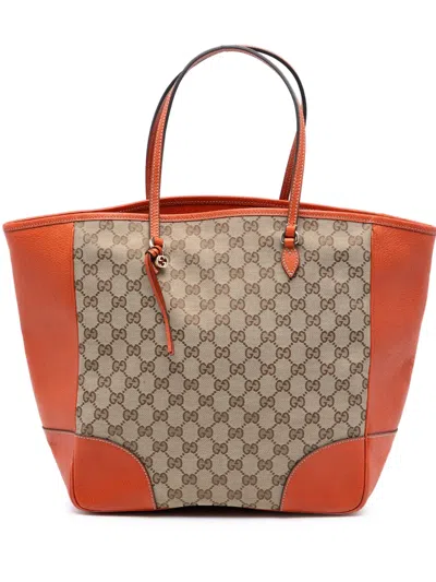 Pre-owned Gucci 2016-2025 Gg Canvas Bree Tote Bag In Brown