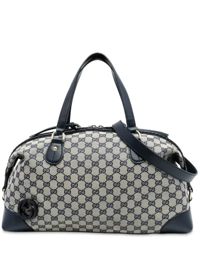 Pre-owned Gucci 2016-2025 Gg Canvas Brick Lane Satchel In Brown