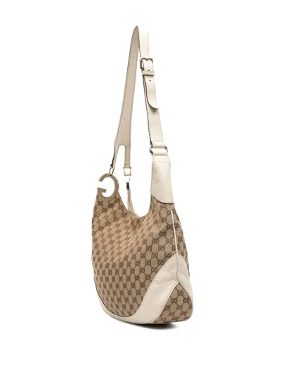Pre-owned Gucci 2016-2025 Gg Canvas Charlotte Crossbody Bag In Brown