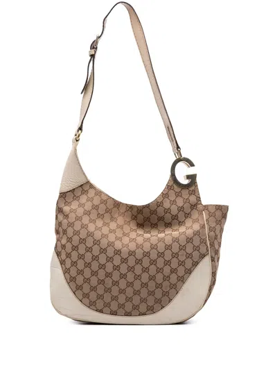 Pre-owned Gucci 2016-2025 Gg Canvas Charlotte Crossbody Bag In Brown