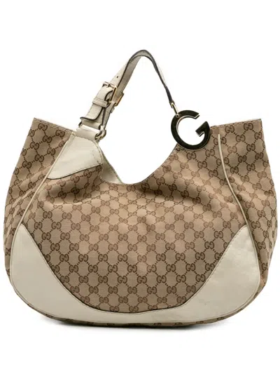Pre-owned Gucci 2016-2025 Gg Canvas Charlotte Tote Bag In Brown