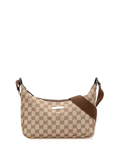 Pre-owned Gucci 2016-2025 Gg Canvas Crossbody Bag In Brown