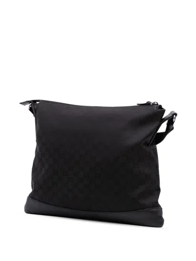Pre-owned Gucci 2016-2025 Gg Canvas Crossbody Bag In Black