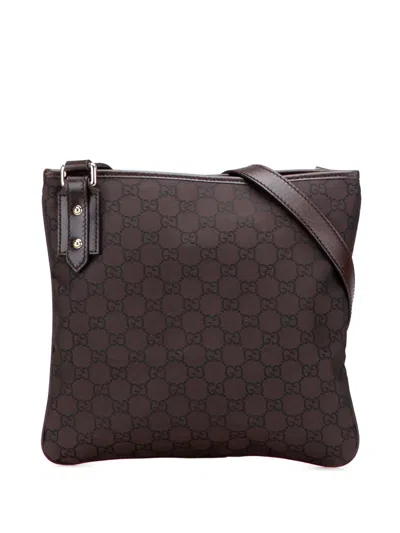 Pre-owned Gucci 2016-2025 Gg Canvas Crossbody Bag In Brown