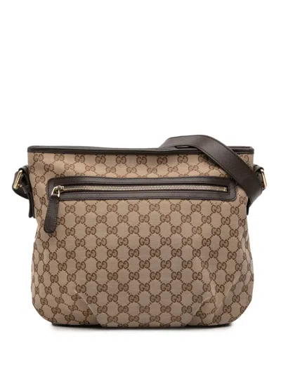 Pre-owned Gucci 2016-2025 Gg Canvas Crossbody Bag In Brown