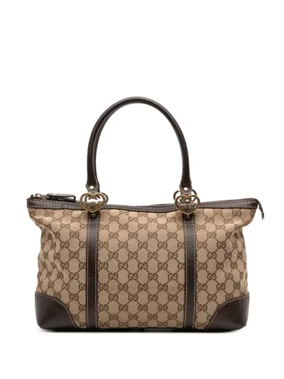Pre-owned Gucci 2016-2025 Gg Canvas Lovely Tote Bag In Brown