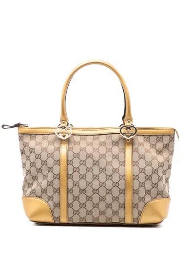 Pre-owned Gucci 2016-2025 Gg Canvas Lovely Tote Bag In Brown
