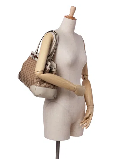 Pre-owned Gucci 2016-2025 Gg Canvas Mayfair Tote Bag In Brown