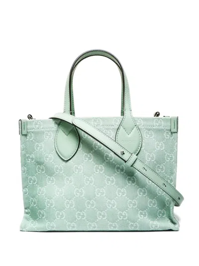 Pre-owned Gucci 2016-2025 Gg Canvas Mini Tote Bag In Green