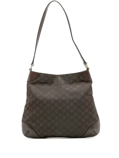 Pre-owned Gucci 2016-2025 Gg Canvas Shoulder Bag In Brown