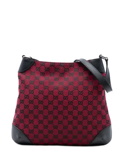 Pre-owned Gucci 2016-2025 Gg Canvas Shoulder Bag In Red