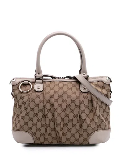 Pre-owned Gucci 2016-2025 Gg Canvas Sukey Satchel