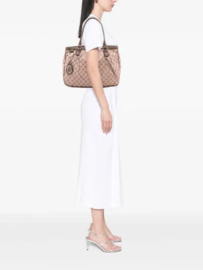 Pre-owned Gucci 2016-2025 Gg Canvas Sukey Tote Bag In Pink