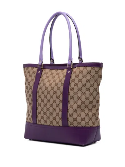 Pre-owned Gucci 2016-2025 Gg Canvas Tote Bag In Brown