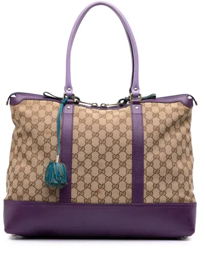 Pre-owned Gucci 2016-2025 Gg Canvas Tote Bag In Brown