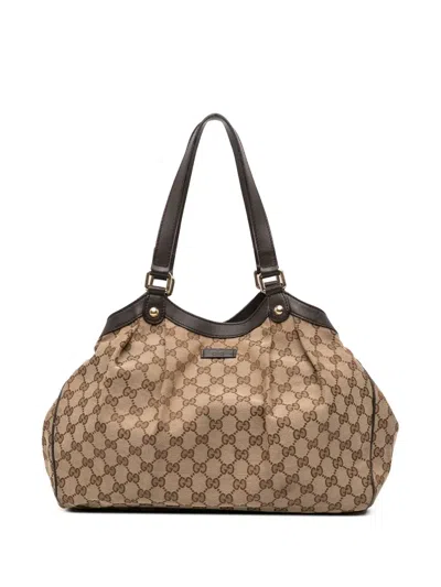 Pre-owned Gucci 2016-2025 Gg Canvas Tote Bag In Brown