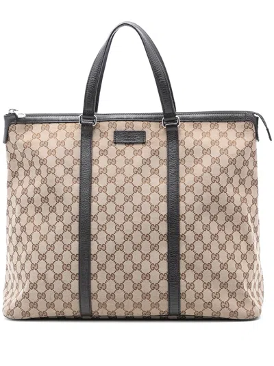 Pre-owned Gucci 2016-2025 Gg Canvas Tote Bag In Brown