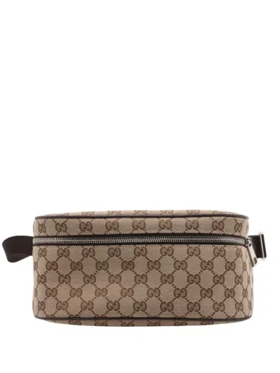 Pre-owned Gucci 2016-2025 Gg Canvas Waist Pouch Belt Bag In Brown