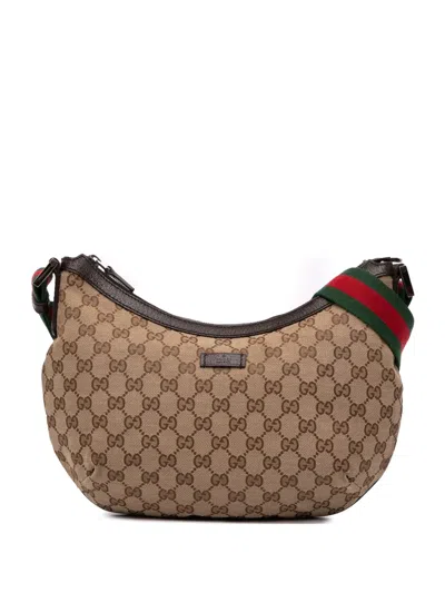 Pre-owned Gucci 2016-2025 Gg Canvas Web Crossbody Bag