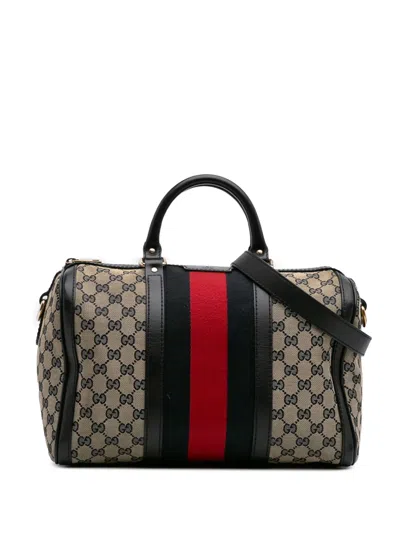 Pre-owned Gucci 2016-2025 Gg Canvas Web Joy Boston Bag Satchel