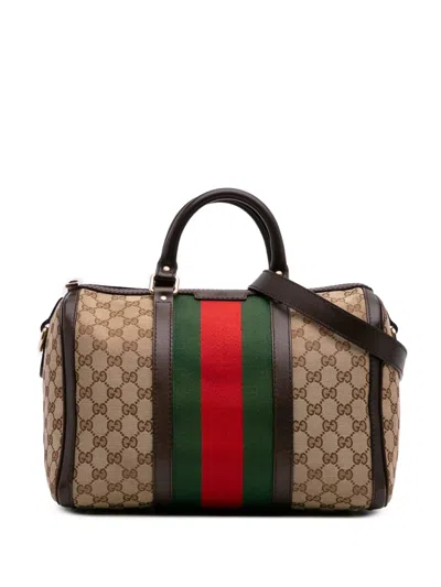 Pre-owned Gucci 2016-2025 Gg Canvas Web Joy Boston Bag Satchel