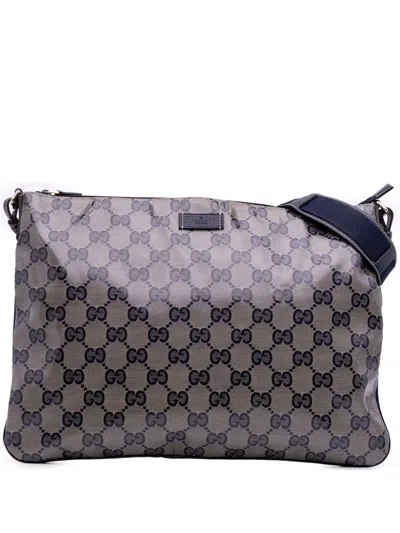 Pre-owned Gucci 2016-2025 Gg Crystal Crossbody Bag In Blue
