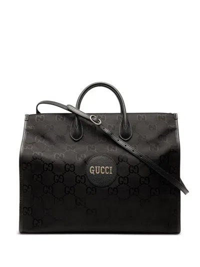 Pre-owned Gucci 2016-2025 Gg Econyl Off The Grid Convertible Tote Satchel In Black