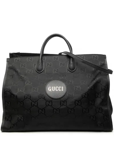 Pre-owned Gucci 2016-2025 Gg Econyl Off The Grid Convertible Tote Satchel In Black
