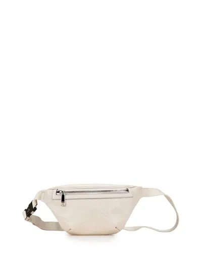 Pre-owned Gucci 2016-2025 Gg Embossed Perforated Leather Belt Bag In White