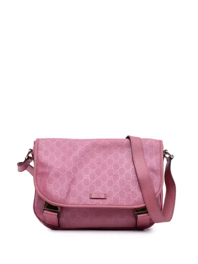 Pre-owned Gucci 2016-2025 Gg Imprime Crossbody Bag In Pink