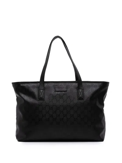 Pre-owned Gucci 2016-2025 Gg Imprime Tote Bag In Black