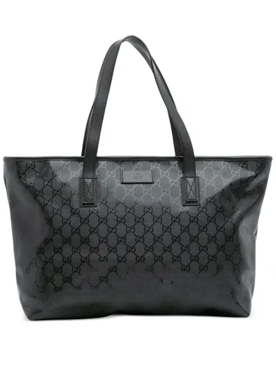 Pre-owned Gucci 2016-2025 Gg Imprime Tote Bag In Black