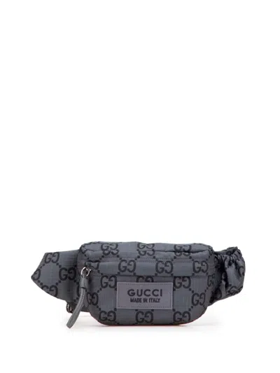 Pre-owned Gucci 2016-2025 Gg Nylon Ripstop Belt Bag In Gray
