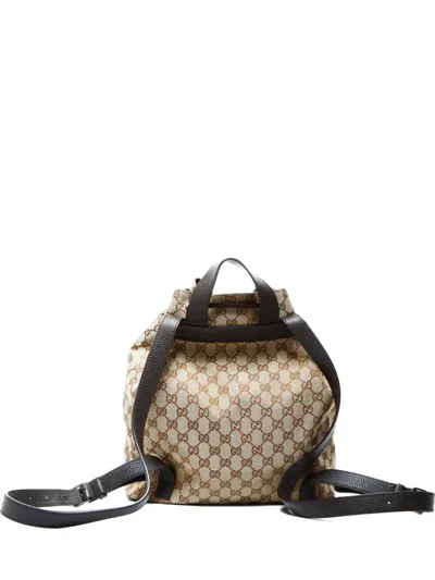 Pre-owned Gucci 2016-2025 Gg-patterned Backpack In Neutral