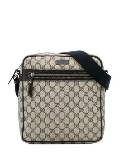 Pre-owned Gucci 2016-2025 Gg Supreme Crossbody Bag In Brown