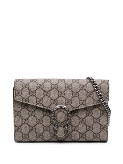 Pre-owned Gucci 2016-2025 Gg Supreme Dionysus Chain Wallet Crossbody Bag
