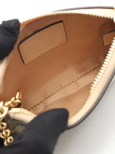 Pre-owned Gucci 2016-2025 Gg Supreme Horsebit Wallet Small Wallets In Brown