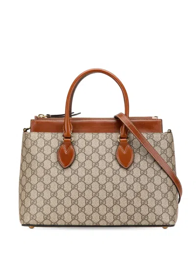 Pre-owned Gucci 2016-2025 Gg Supreme Linea A Satchel
