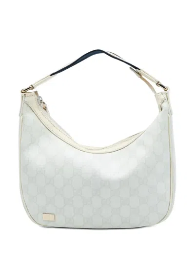 Pre-owned Gucci 2016-2025 Gg Supreme Pop Handbag In White
