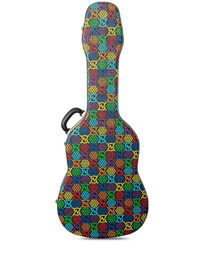 Pre-owned Gucci 2016-2025 Gg Supreme Psychedelic Guitar Case Travel Bag In Multi
