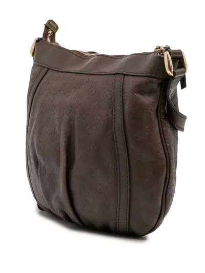 Pre-owned Gucci 2016-2025 Ssima Abbey D Ring Crossbody Bag In Brown