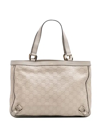 Pre-owned Gucci 2016-2025 Ssima Abbey D Ring Tote Bag In Brown