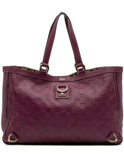 Pre-owned Gucci 2016-2025 Ssima Abbey D Ring Tote Bag In Purple