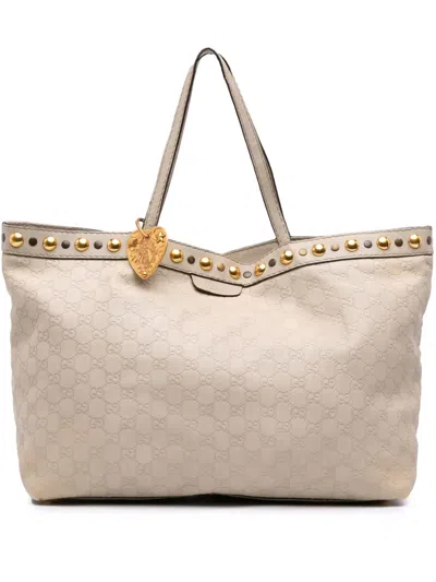 Pre-owned Gucci 2016-2025 Ssima Babouska Tote Bag In White