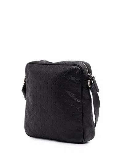 Pre-owned Gucci 2016-2025 Ssima Crossbody Bag In Black