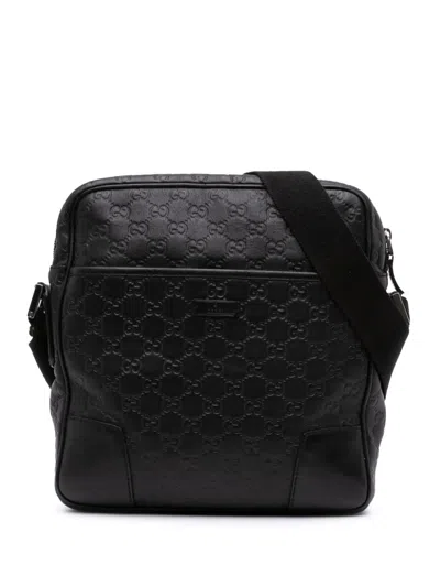 Pre-owned Gucci 2016-2025 Ssima Crossbody Bag In Black