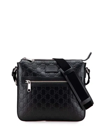 Pre-owned Gucci 2016-2025 Ssima Crossbody Bag In Black