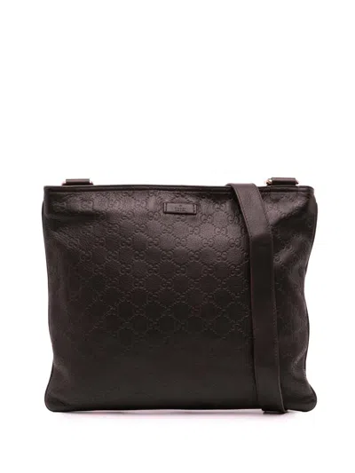 Pre-owned Gucci 2016-2025 Ssima Crossbody Bag In Brown