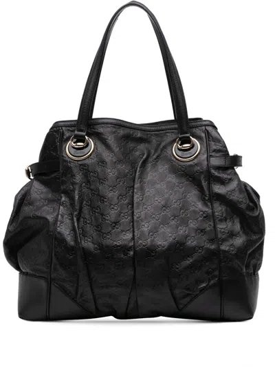 Pre-owned Gucci 2016-2025 Ssima Full Moon Tote Bag In Black