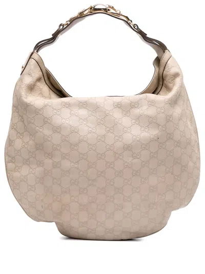 Pre-owned Gucci 2016-2025 Ssima Horsebit Hobo Bag In Brown